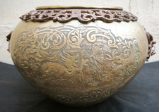 Enorme cache pot bronze et