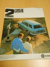 publicité papier SIMCA break 1301 / 1501