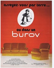 PUBLICITE ADVERTISING 114 1972 BUROV asseyez vous par terre ..ou dans un...