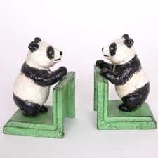 Statue Serre-livres panda en fonte - 13.5 cm