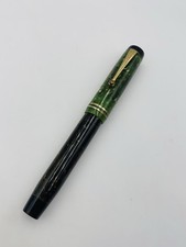 Stylo Plume Parker Duofold Antique Rouge Vert Nib En Or 14k Grand 5 1/8"