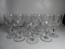 Pour les FÊTES  11 anciens VERRES à vin CRISTAL soufflé MEISENTHAL "EMMA"