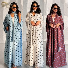 Dubaï Femmes Robes Longues Abaya Open Cardigan Kaftan Robe 2 Ensembles De Pièces