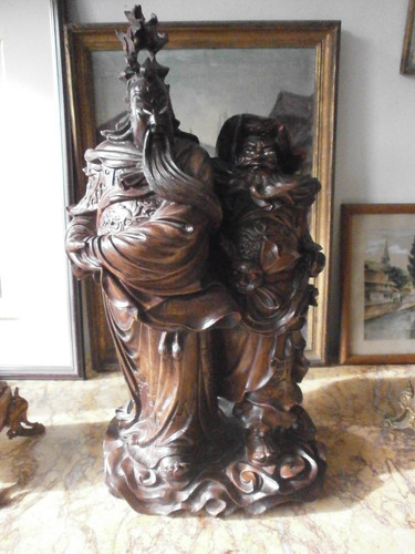 Statue sculpture en bois - statue,