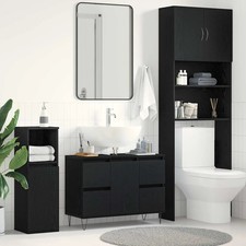 Armoire de Salle de Bain Meuble de Rangement Toilette Bois d'Ingénierie vidaXL