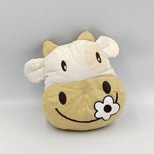 Doudou coussin vache beige blanc fleurs clochette DIABOLO - 34007