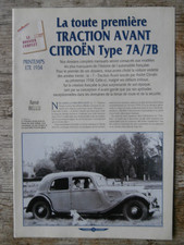 DOCUMENT LA TOUTE PREMIERE TRACTION AVANT CITROËN TYPE 7A/7B sur 8 Pages