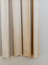 Lot de 4 baguettes en bois des années 1970 - longueur 73 cm - gros modèle