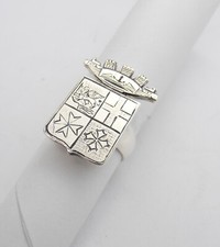Marine Militaire Italien : Bague en Argent 925 Avec Armoiries - Frise - Symbole