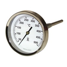 Thermomètre rond de fumée Ø 80mm, capillaire 200mm, 0/500°C