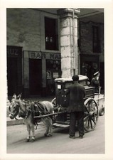 ANCIENNE PHOTO 1960 ESPAGNE BURGOS ANE ET SA CHARETTE TRANSPORTEUR DE PIANO