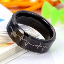 Cliquetis Anneau Noir Unisexe