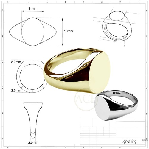 9ct solide jaune moyen - jaune,