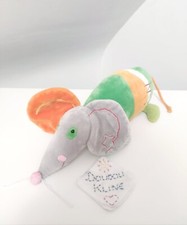 Peluche/Doudou Souris/Rat Gris Vert Orange Rouge Étoile 33cm - Anna Club Plush