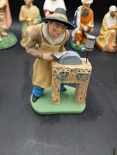 Grand santon ancien Le rémouleur santonnier J Blanc Hauteur 18 cm crèche Noël 