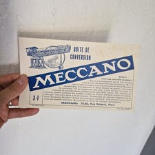 MECCANO rare feuillet BOITE DE