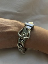 Bracelet Hermès Vintage "Boucle Sellier" Argent Massif 925- Grand Modèle