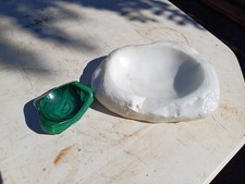 2 Cendriers ou Vide Poche Marbre Blanc et Malachite