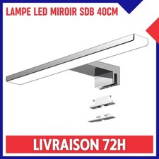 Lampe miroir LED Salle de Bain 40 cm Blanc Neutre 4000K Acier Inoxydable Métal