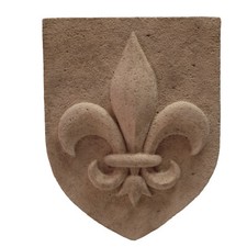 Blason mural fleur de Lys Lis pierre reconstituée aspect ancien artisan Français