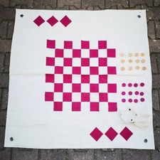 Jeu De Dames Géant Jardin Extérieur Plateau Tissu Pions Bois Tbe