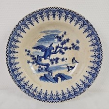 Plat Rond Aigle Bleu Faïence