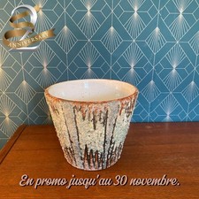 Ancien cache pot en terre cuite émaillée, école Italienne Romacréa, 1950.