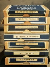 LOT de 7 Boites de STEREOFILMS BRUGUIERE, château PIERREFONDS, Lac d'Artouste,..