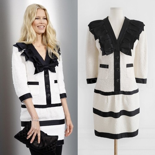 Robe tweed écru - tweed,