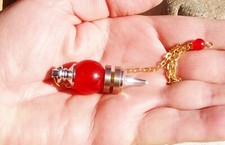 PENDULE * QUARTZ ROUGE  MICRO VIBRATOIRE A DEUX PLATEAUX    RADIESTHESIE 
