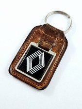 PORTE-CLES - RENAULT 1980s - Métal sur CUIR signé RENAMEL London - R19 R20 R21