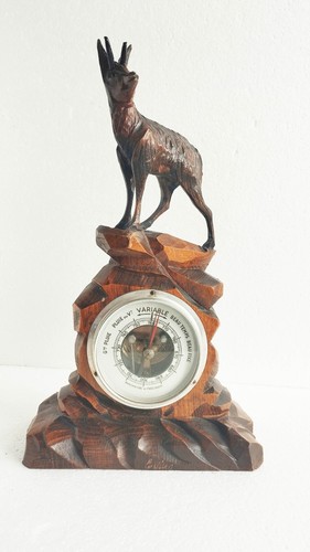Baromètre bois sculpté