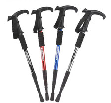 Bâton de randonnée pliable télescopique canne de marche en aluminium 53–110 cm