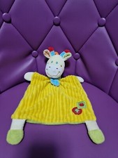 Doudou plat Girafe jaune vert