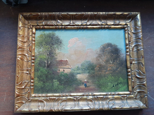 Tableau huile sur carton - huile,
