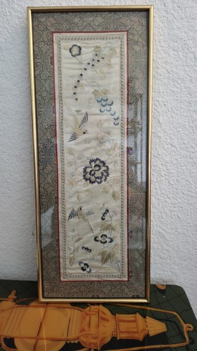 Panneau brodé chinois sur