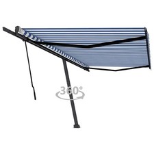 Auvent Manuel Rétractable sur Pied 400x350 cm Crème Store Balcon Jardin vidaXL