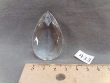 Pampilles de lustre (lot de 2) en verre forme goutte à facettes 51 / 32 (A33)