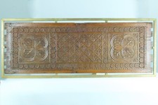 Ancien panneau art populaire  coffre Balkans bois sculpté fleur Mélèze  17 ème