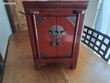 boîte à bijoux armoire chinoise miniature laque rouge
