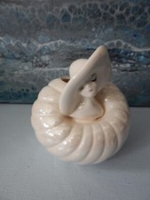 Vase céramique porcelaine escargot buste femme art nouveau nacré, irisé vintage