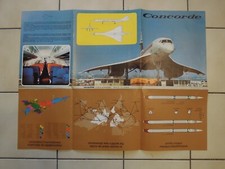 CONCORDE Dépliant affiche de 1973 AIR FRANCE dessin de Jean PERARD TRES RARE