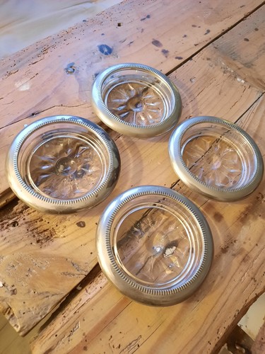 Lot verre métal - , argenté