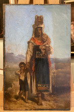 Fernand Cormon (1845-1924) Femme à l’enfant XIXe Orientalisme Tableau Ancien