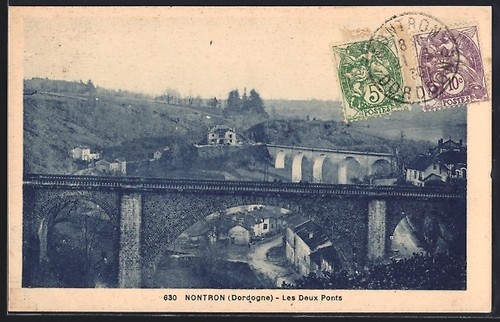 Cpa nontron les deux - les, ponts