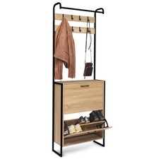 Vestiaire d'entrée LUIS meuble chaussures 2 portes design industriel