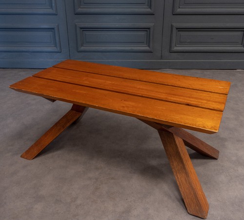 Table basse lattes 1970 - ,