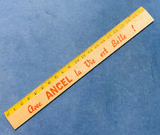 Ancienne règle en bois publicitaire  Avec ANCEL La vie est bel  Double décimètre