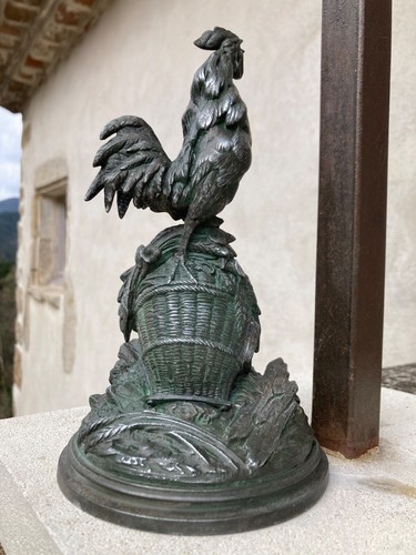 Objet déco coq fonte - coq, en