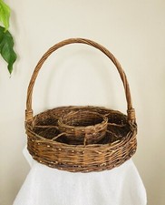 Bar en osier rotin vintage années 1970